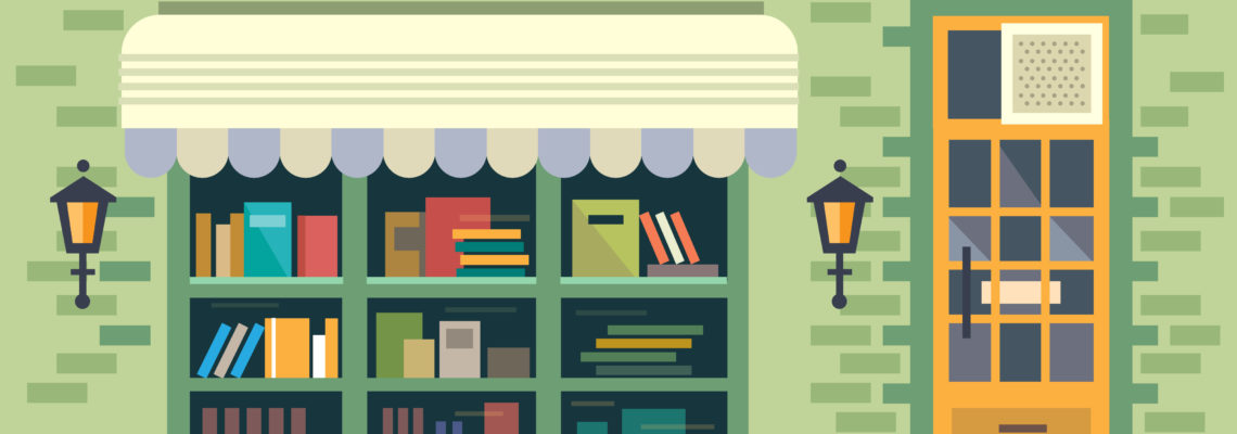Bookseller Retail Tips | Worldlink Integration Group | Bookseller illustration depicting a local retailer during the day