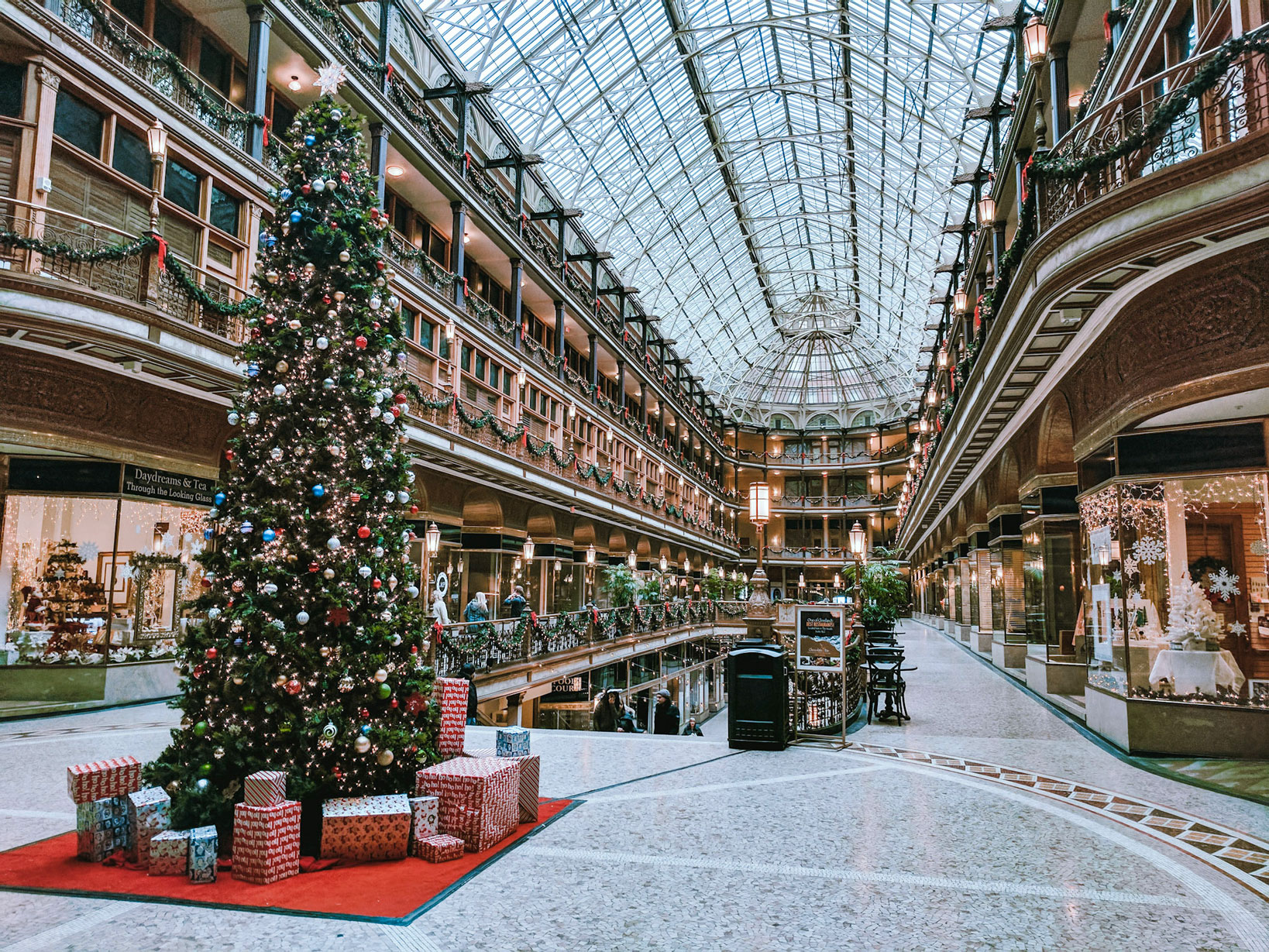 decorated mall at christmas with tech investments