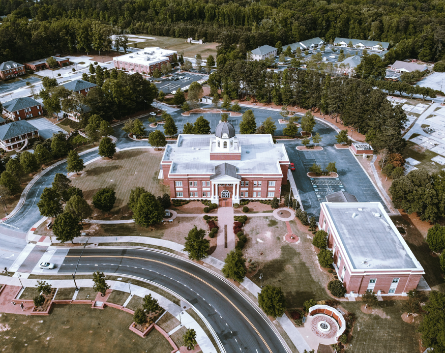 aerial view of veterans campus
