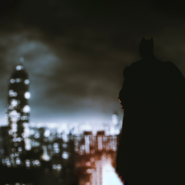 the dark knight on rooftop